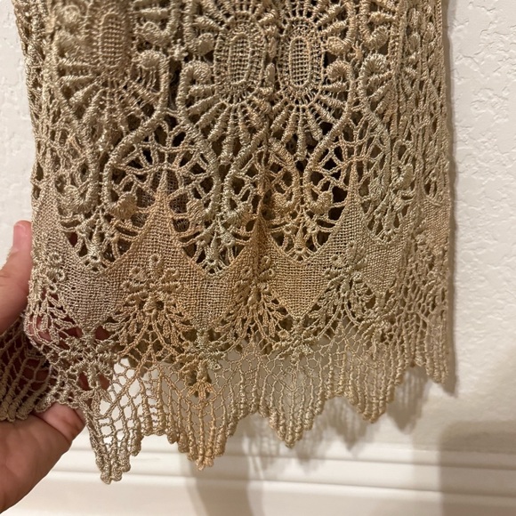 Sue Wong Vintage Champagne Lace Maxi Dress - Picture 14 of 16